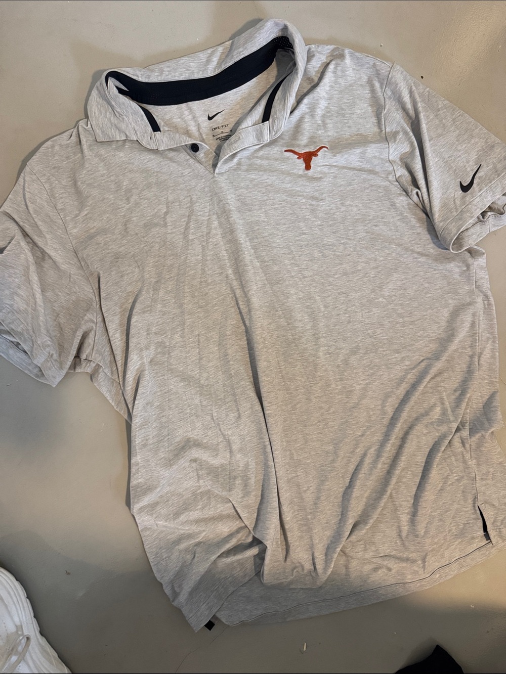 Nike Light Gray Texas Longhorns Polo with Orange Logo
